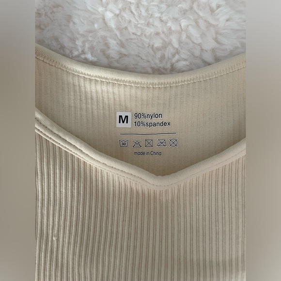 Amazon Beige Ribbed Bodysuit Size Medium - Picture 3 of 3